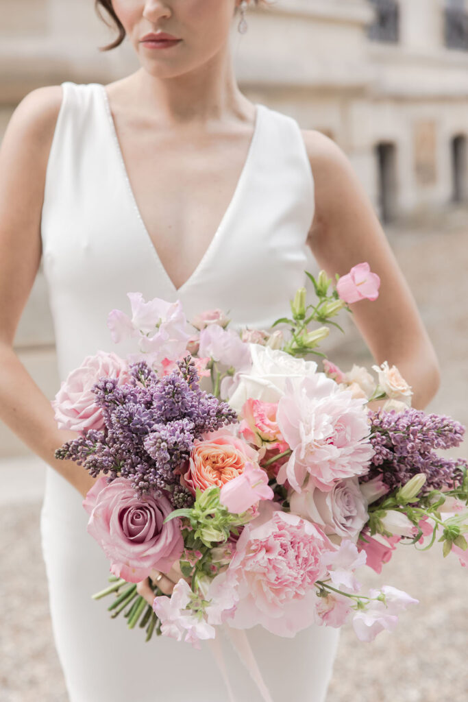 Beautiful lilac and light pink bridal bouquet