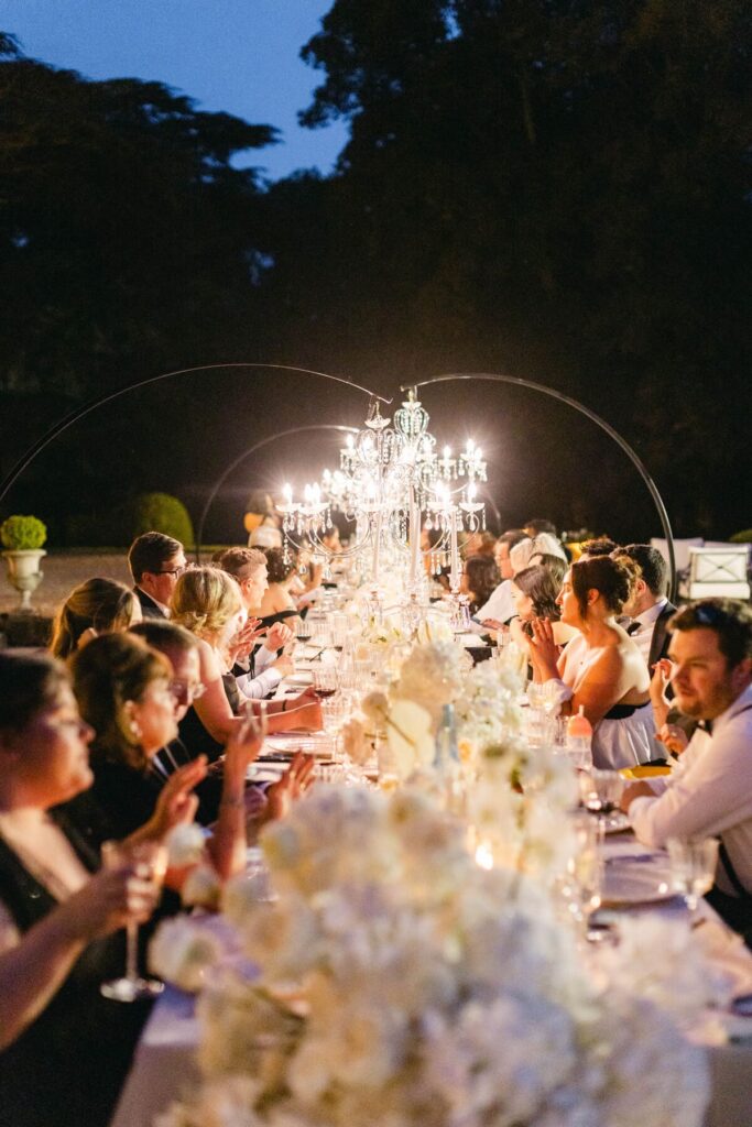 Wedding dinner at Chateau de Champlatreux